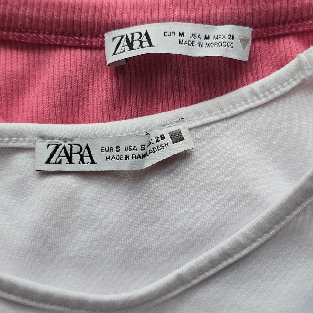 Zara Pink and White Crop Tops Small and Medium - Picture 7 of 11